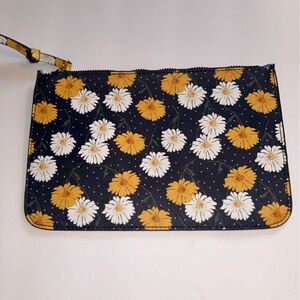 Floral Navy Blue and Yellow Women's Pouch